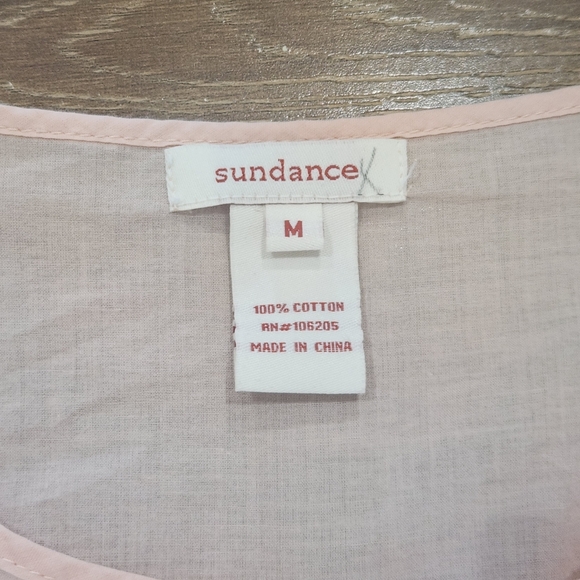 Sundance Crochet Henley Blouse Med Boho Lightweight Casual Hippie Cottage - Picture 5 of 9